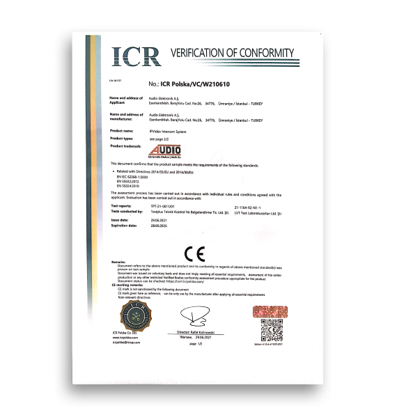 IP ÜRÜNLER CE BELGESİ