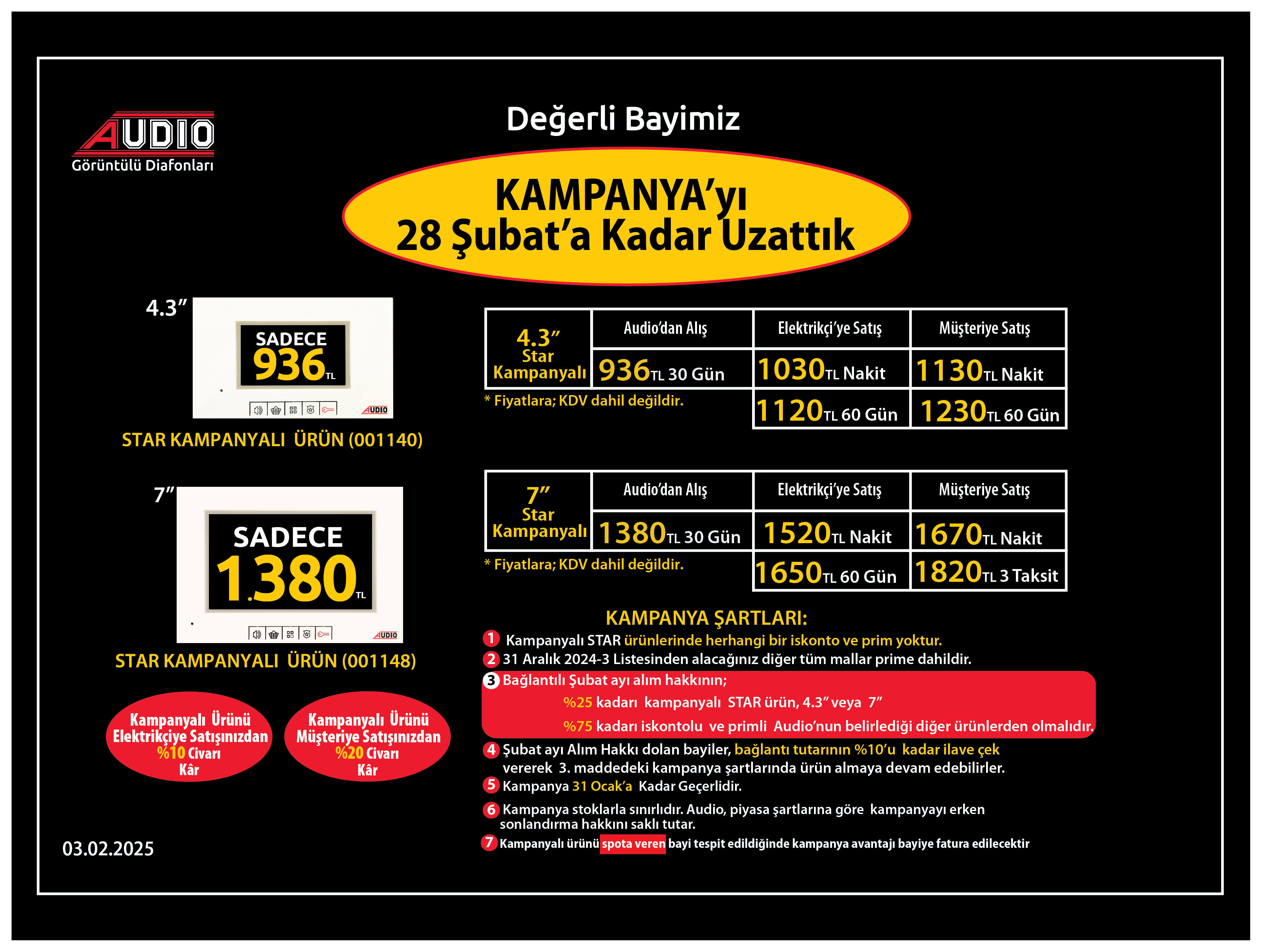 2025 Şubat Kampanya Uzatma-Bayi
